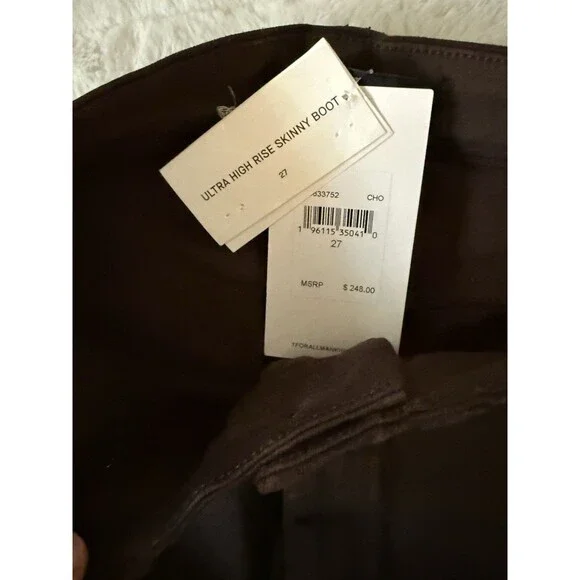 7 For All Mankind Women's Size 27 Black Ultra High Rise Skinny Boot Jeans NWT - Picture 12 of 12